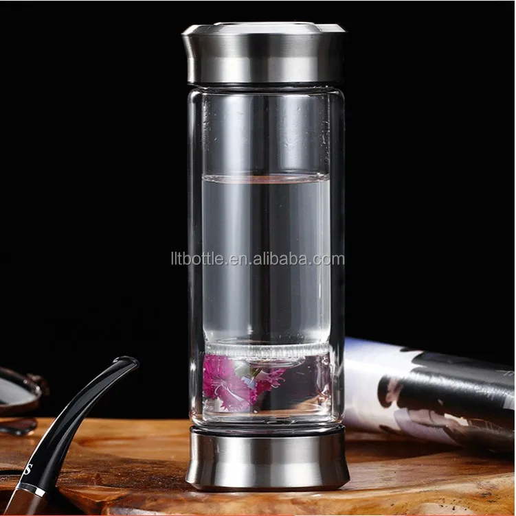 Double Wall Insulated Drink Tea Water Voss Glass Water Bottle With