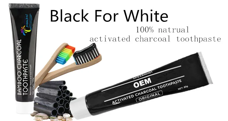 Oem Private Label Brand Tooth Paste Activated Bamboo Charcoal Whitening 