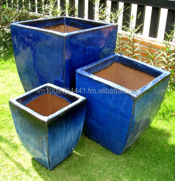 Green Glazed Planters Large Blue Pots Outdoor Garden Green Glazed Planters Large Blue Pots Outdoor Garden Ceramic Pot Vietnam Pottery Manufacturer Supplier Exporter Flower Whole