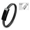 20/22.5/60cm Leather Braided Bracelet Data charger bracelet For Apple For Android For Type C iphone charger bracelet