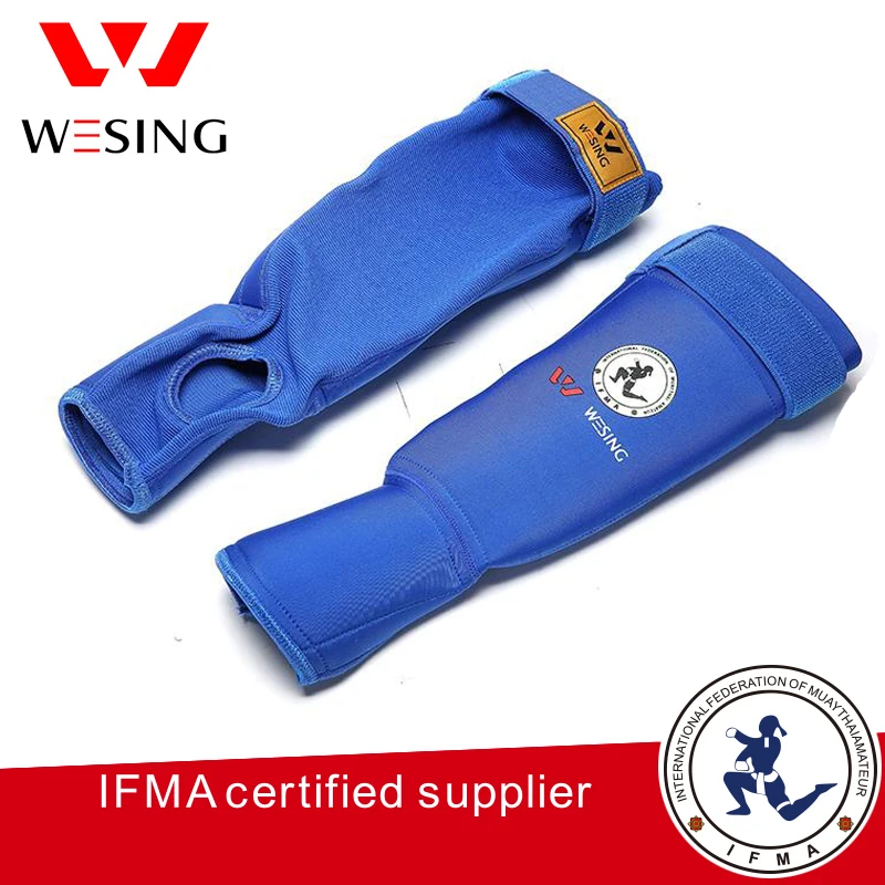 Wesing muay thai shin guards IFMA approved shin pad blue red colors
