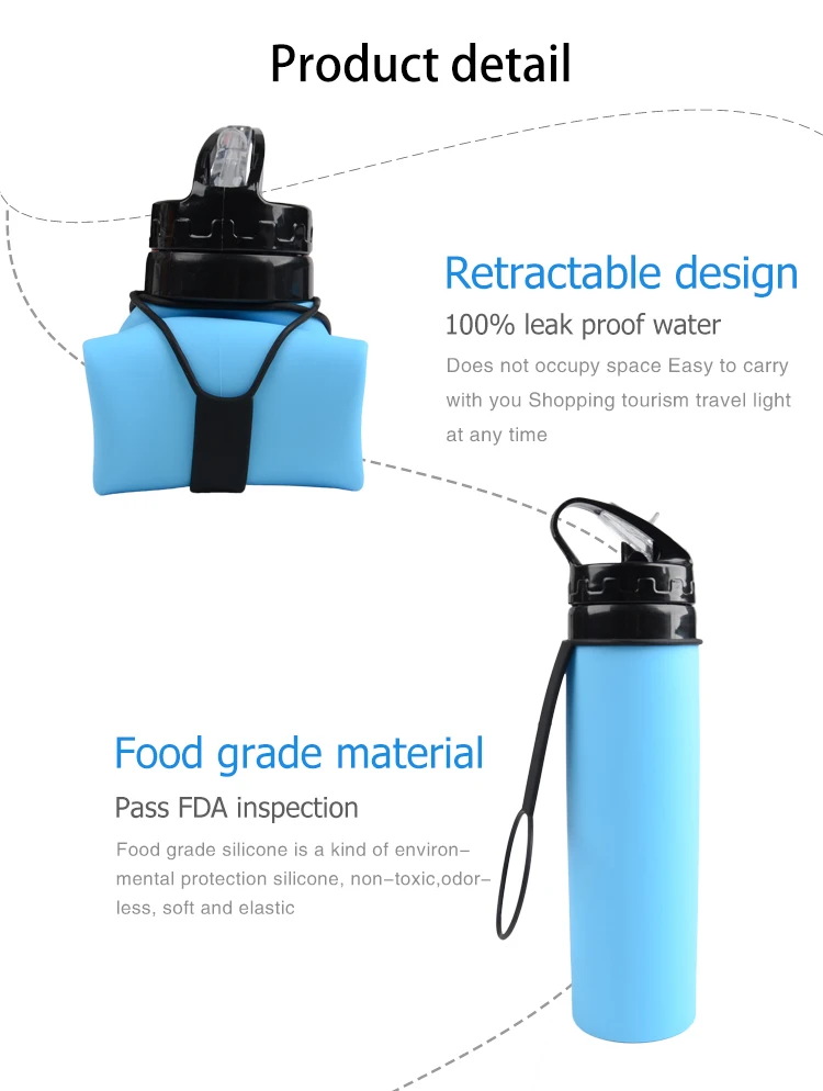 Fashionable foldable outdoor bpa free drinking water bottle 5