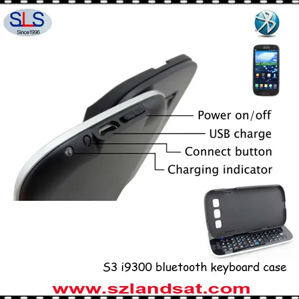 Wholesaler New products! factory direct sales bluetooth keyboard case
for Samsung i9300 BK19