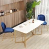 Nordic Modern Rectangle Designs Wooden Iron Dining Table Seats 12