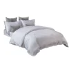 5 Star Hotel Luxury Pure White base Bed Cover 400T 60*60S Cotton Satin Jacquard With Stripe Factory Wholesale Customize