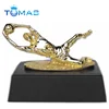 Custom golden plated football goalkeeper polyresin trophy figurine