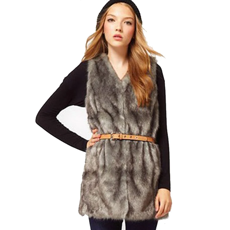 fur gilet black plus size