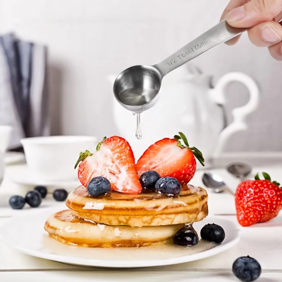 set of 7-mini measuring spoons medium stainless steel small