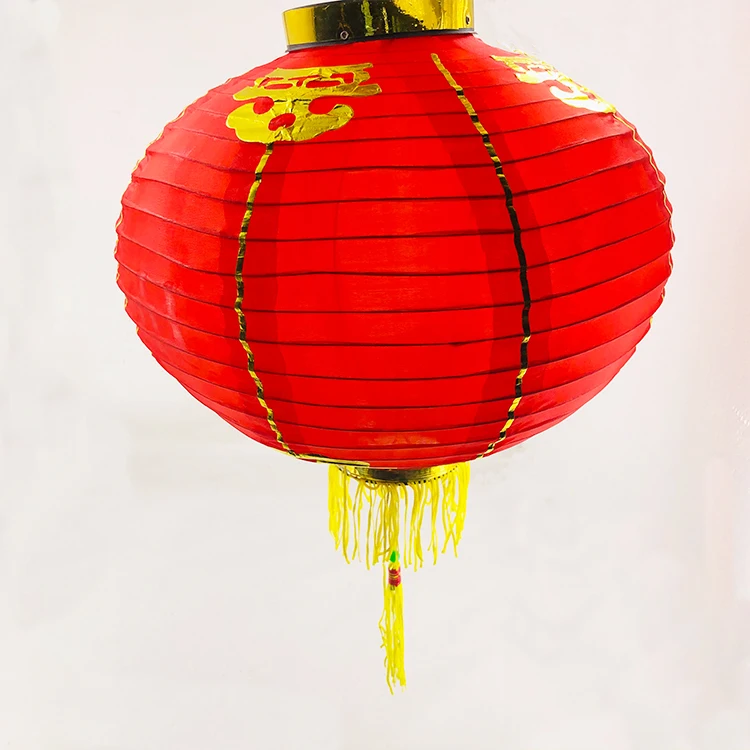 Red Round Chinese Lantern With Tassel Hanging Decorations For Chinese Spring Festival