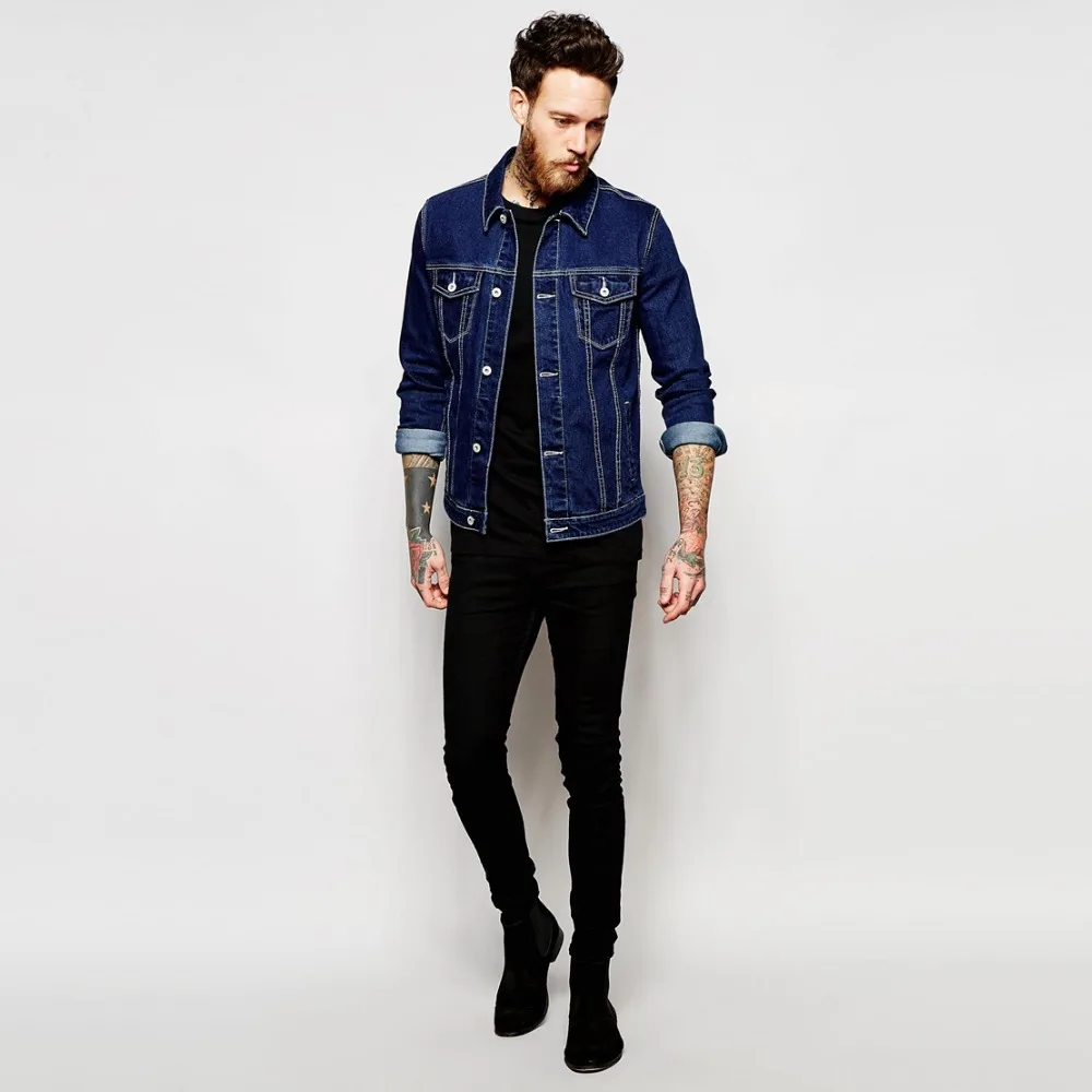 Popular Dark Blue Denim Jacket In New Model For Men Outdoor Wear Buy Jacket In New Model Latest Jacket Designs Outdoor Jacket Product On Alibaba Com