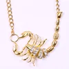 Men Punk Rock Mens Stainless Steel Golden Jewelry Scorpion Necklace Collar