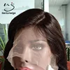 2018 Top quality 14 inch chinese human virgin hair body wave lace wig #3 color , custom make brzailian hair wig 150% density
