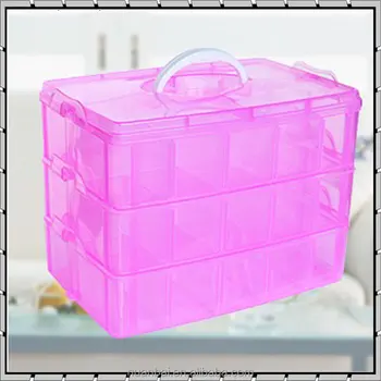 pink plastic storage boxes