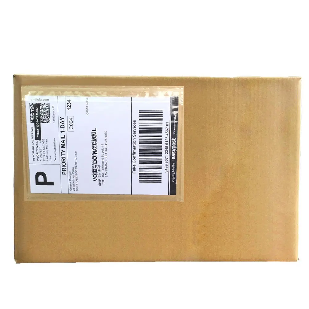 200 pk Clear Adhesive Top Loading Packing List Shipping Label Envelopes Pouches