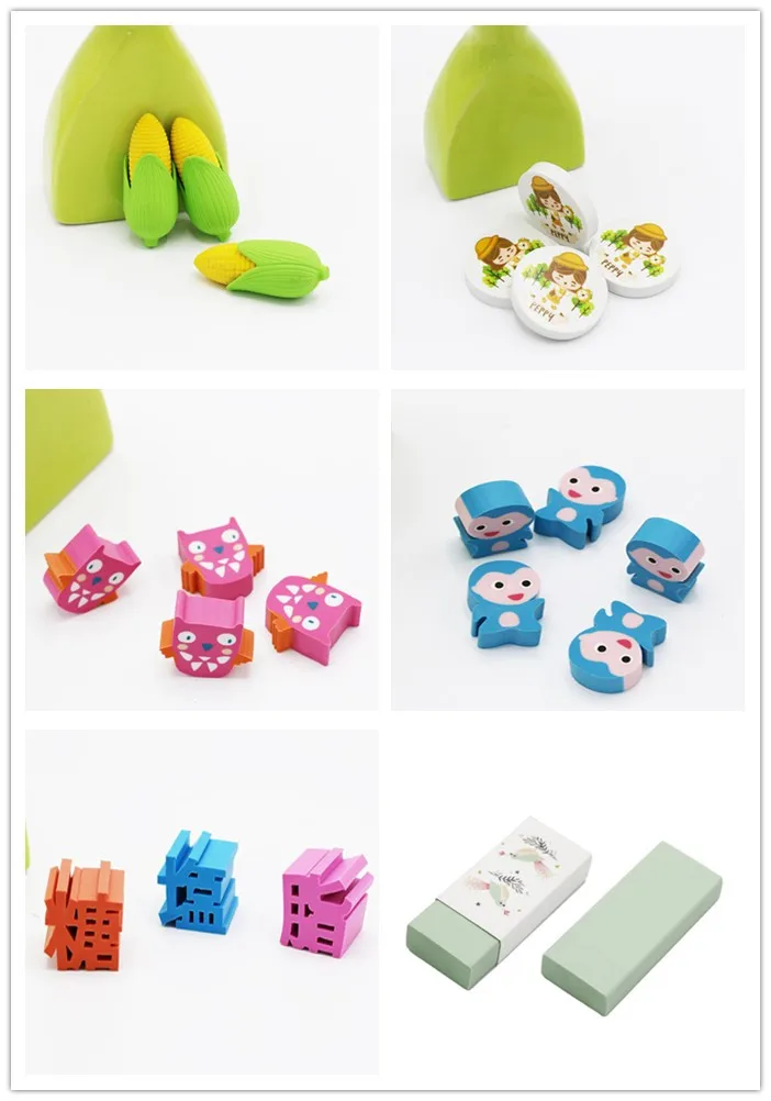 Custom Pencil Top Eraser Rubber Creative Cute Eraser 3d Shape Eco