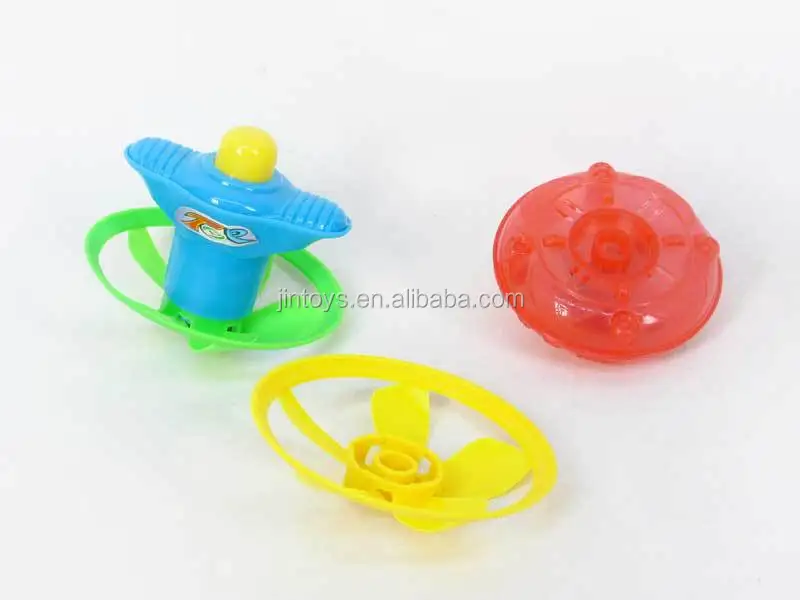 Kids Funny Top Toys 3 Color Plastic Light Up Wind Up Spinning Top Toy