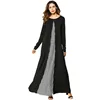 YSMARKET Black Maxi Dress Muslim Style Striped Knit Autumn Dresses For Women Long Sleeve Robe Y5251
