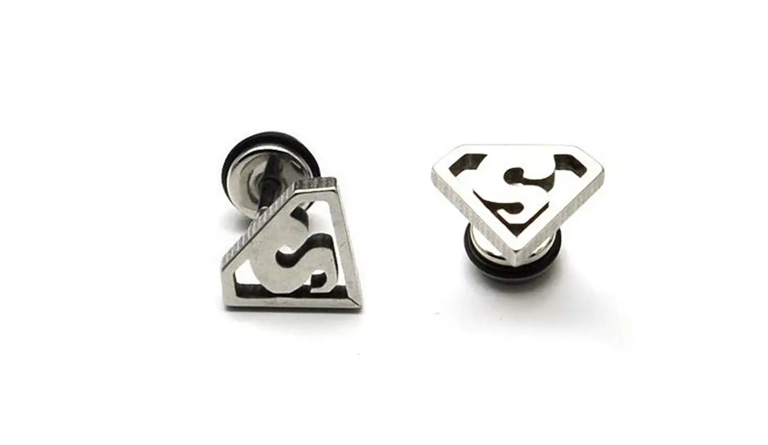 Cool Earrings For Guys Find Deals On Earrings For Guys Cool Superman Anium Steel Punk Mens 12mm