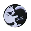 Custom black white cat embroidery patch badge for jeans,coats,T-shirt