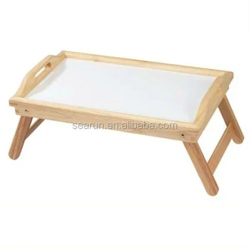 High Quality Wood Food Serving Tray With Folding Legs Wood Food