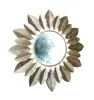 Factory Direct Rich Gold Iron Leaves Wall Mirror for Home Decorative