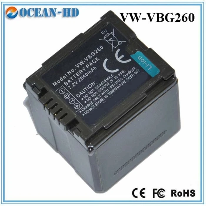 Rechargeable Camera Battery 7.2v 2640mah Vwvbg260 For Panasonic Hs9 Hs700 Sd9 Sd200 H60 H90 Sx5
