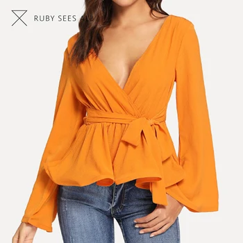 blusa naranja mujer