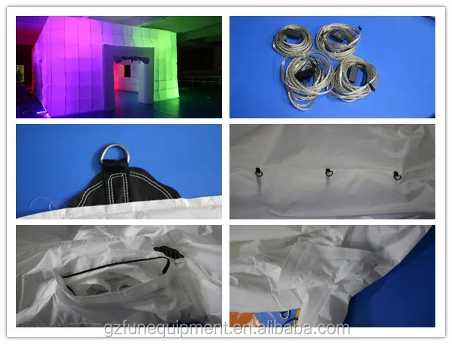 LED lighting used commercial grade white wedding event party inflatable square cube tent photo booth