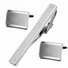Classic Star Engraved Man Shirt Cuff Links and Tie Clips Set for Wedding silver alloy cufflinks and tie bars
