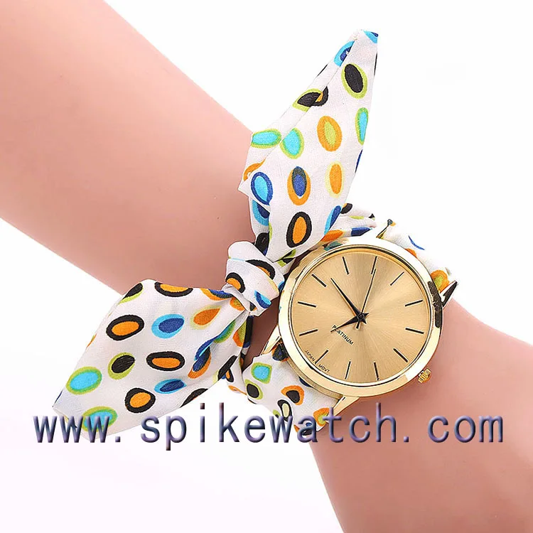 Wholesale New Beautiful Colourful Cotton Ribbon Women's Watches Hand Made  Knitted Strap Watches Ladies Girls Dress Watches - AliExpress