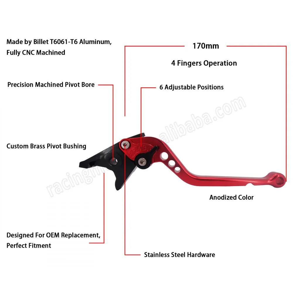 Cnc Motorcycle Spare Parts Adjustable Long Brake Clutch Levers For