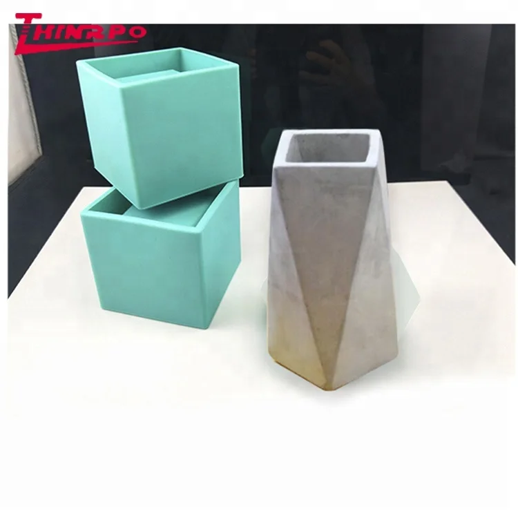 Concrete Planter Silicone Mold Square Cement Pot Forms Succulent