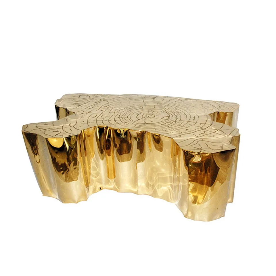 Tree Trunk Style Stainless Steel Coffee Table Modern Living Room Tree Trunk Style Stainless Steel Coffee Table Modern Living Room