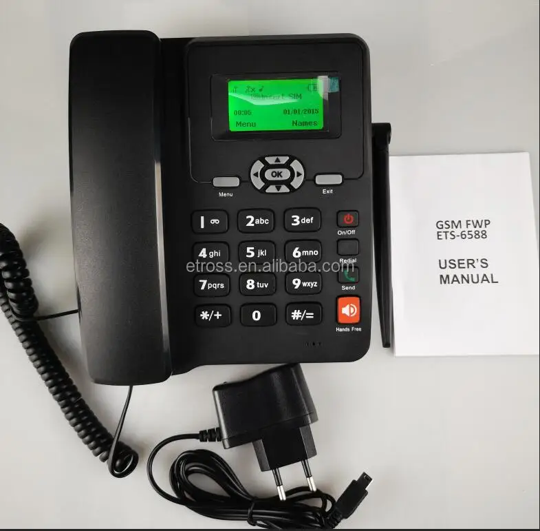 Téléphone Portable Double Sim Réseau Gsm,Sans Fil,De Bureau,6588,Avec 2