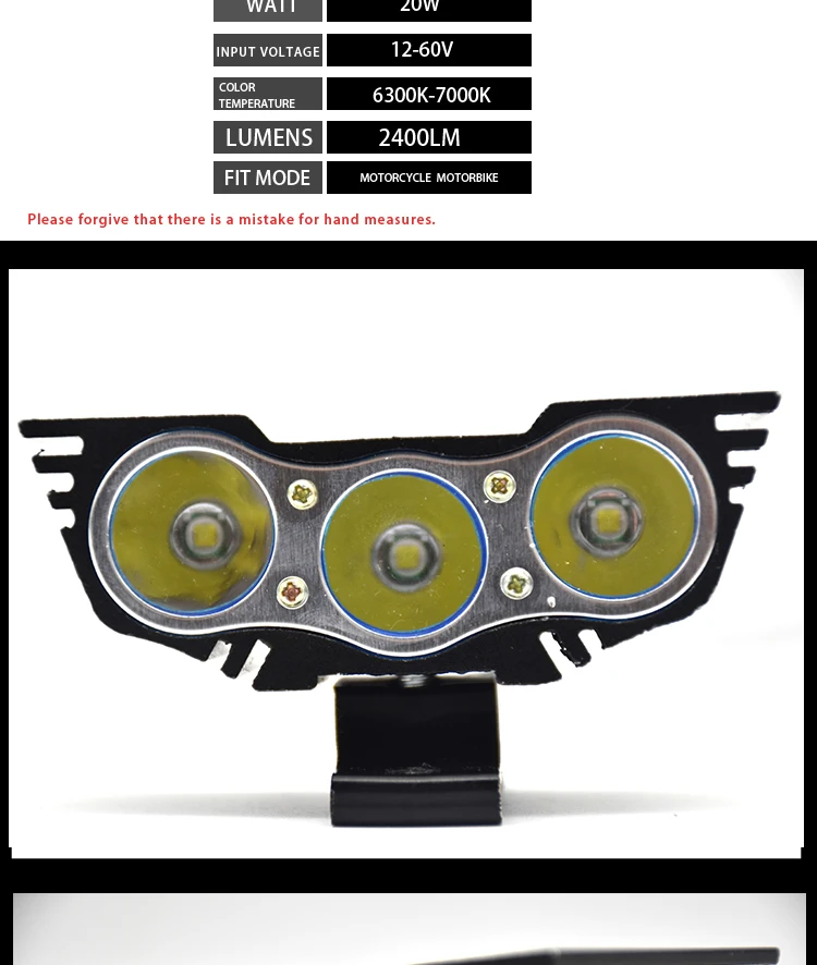 Luz de trabajo llevada DC 12v DC del faro de la motocicleta 30w para la motocicleta