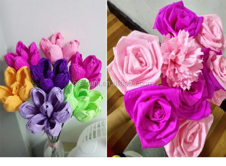 Eco Friendly Fluorescente Carta Crespa Colorato Fai Da Te Fiore Di Carta Crespa Per I Bambini Mestiere Handmade Rotolo Di Carta Buy Fluorescente