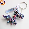 2018 wholesale customized fabric button doll keychain with embossed logo