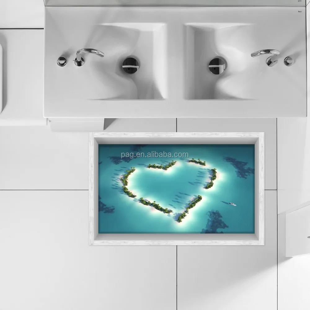 Pag groothandel 3d floor stickers home decor voor badkamer, wc ...
