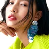 Hot Selling Exaggerated Summer Long Drop Earrings Sequin Pendent Round Tassel Earrings for Women