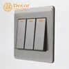 Q1 Series British Standard 86*86 SS304 Stainless Steel Panel Surface three Gang wall switch