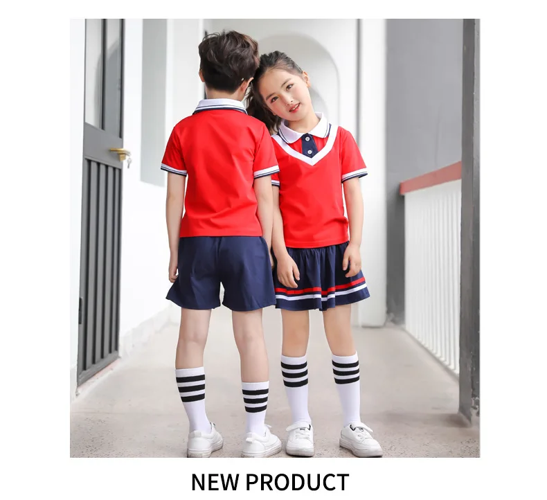 School Sports Kindergarten Student Teacher Red Uniform 2019 New Cotton