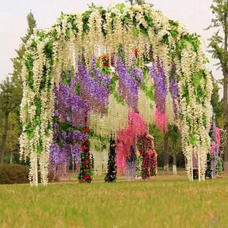 Artificial Silk Wisteria Home Garden Hanging Flowers Plants 64 Artificial Silk Wisteria Home Garden Hanging Flowers Plants 64 Wedding Vine Decor Flower