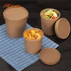 Disposable Take Away Kraft Paper Bowls For Hot Soup /Salad Bowl/Food Container Match With Lid