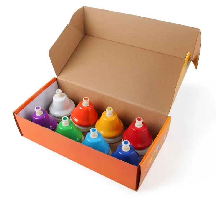 8 Different Tones Musical Instrument Percussion Bells Set Hand Bells