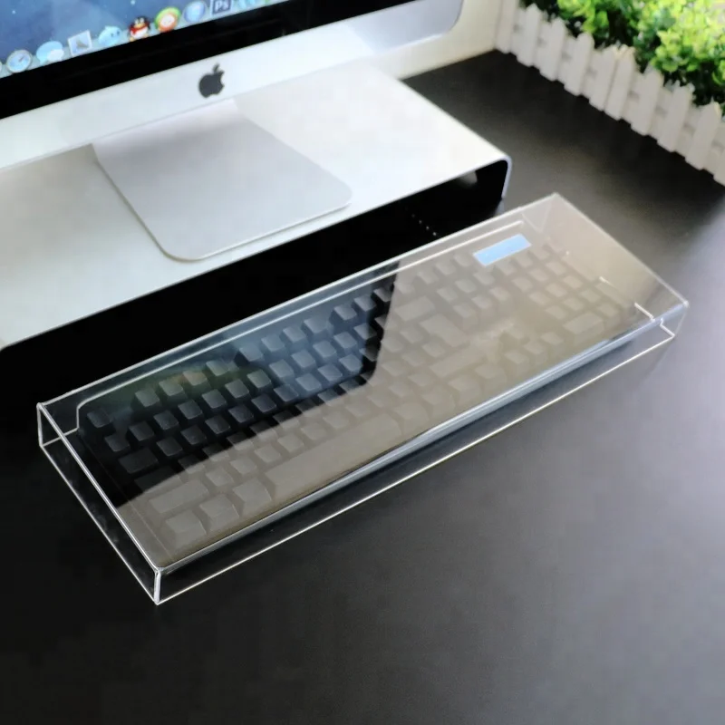 Clear Desktop Acrylic Dust Cover For Keyboard Perspex Display