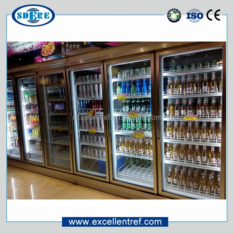3 door beverage cooler used