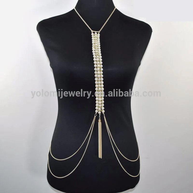 Pearl Tassel Body Chain Jewelry For Women Harness Body Chain Sexy Body Chain Jewelry Yc1097 1208