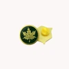 Custom Round Metal Badge Pin With Leaf Logo