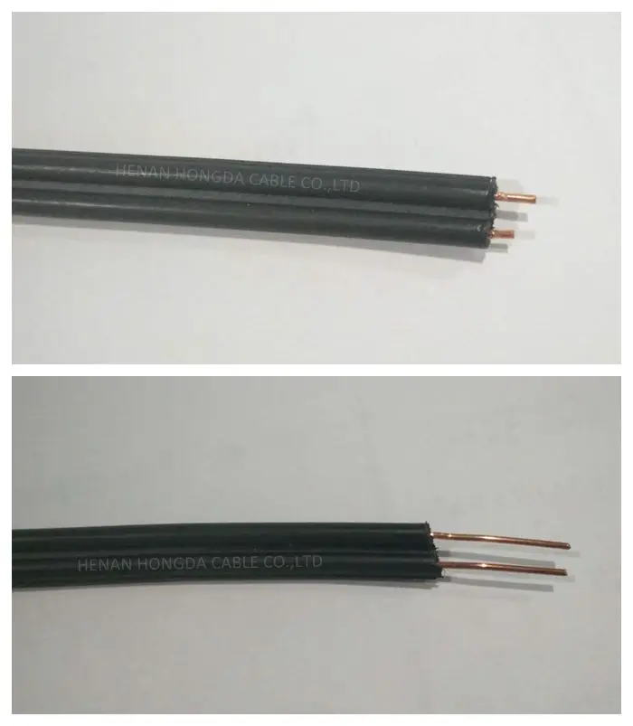 Hard copper wire  2 core 0.8mm 0.71mm HD Polyethylene drop wire telephone cable.jpg