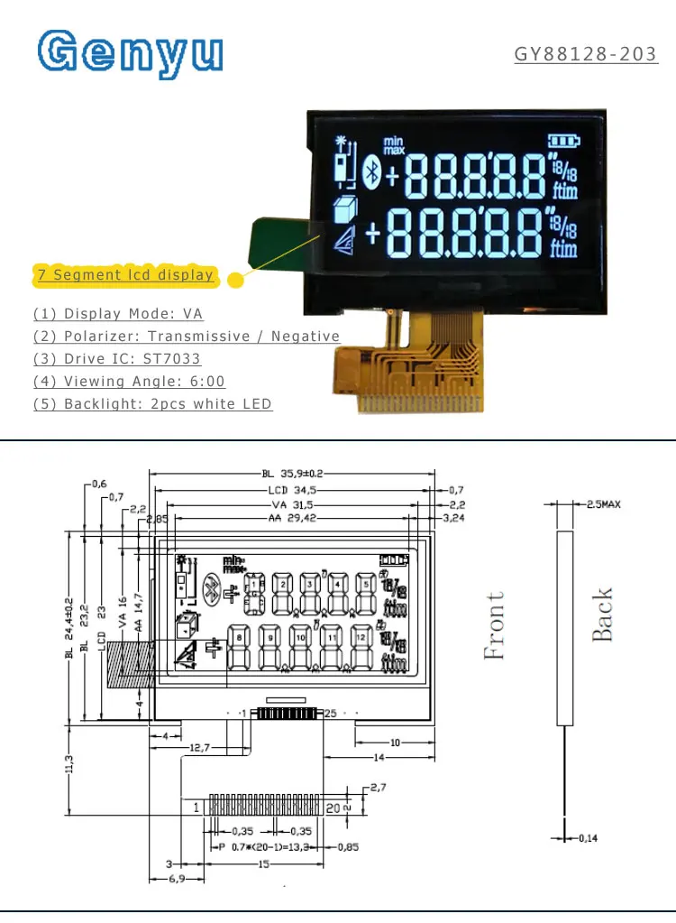 Segment lcd display